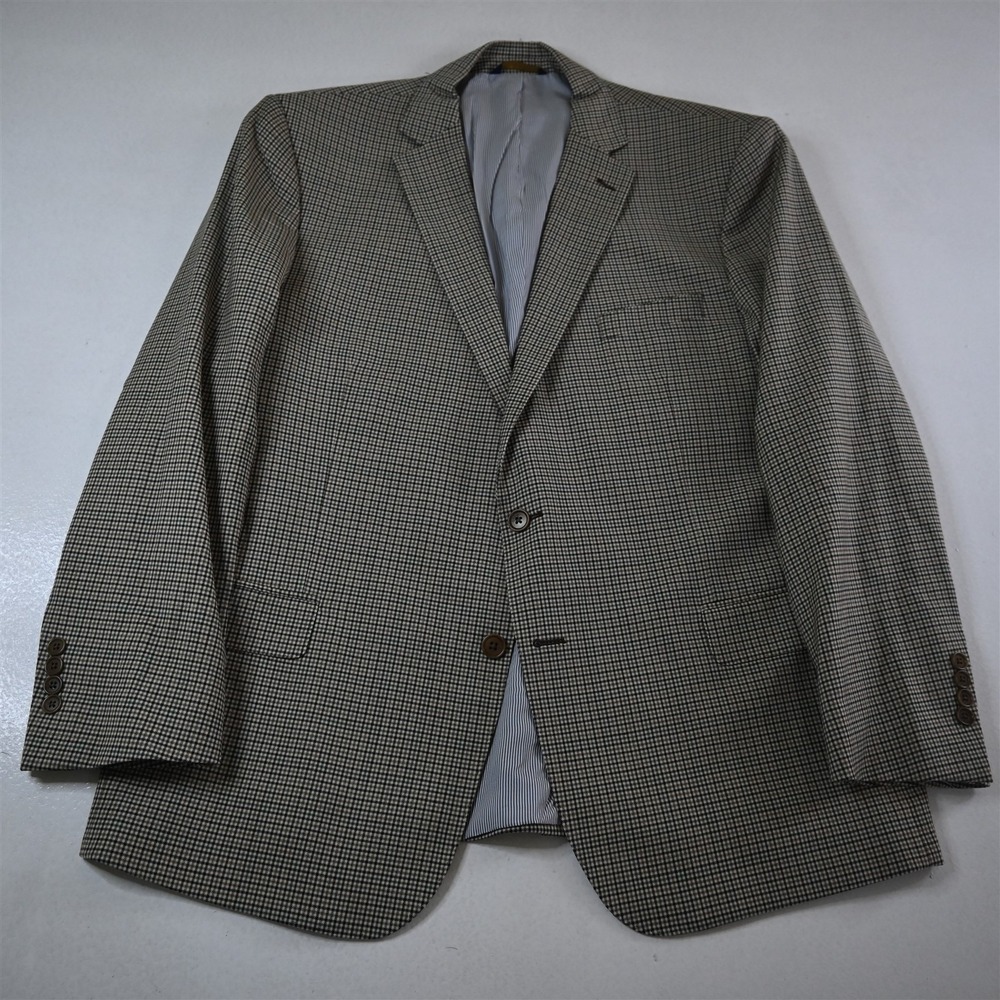NEW Brooks Brothers 48R Tan Check Wool Explorer‎ Regent Blazer Jacket Sport Coat